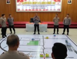 Jelang Operasi Mantap Brata Lancang Kuning 2023, Polres Kuansing Gelar Gladi Posko dan Tactical Floor Game