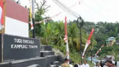 Presiden Jokowi Tanda Tangani Prasasti Tugu Pancasila Kampung Tanama