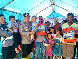 Peduli Korban Banjir, Kapolresta dan BPBD Pekanbaru Kunjungi dan Beri Bantuan di Dua Lokasi Bencana