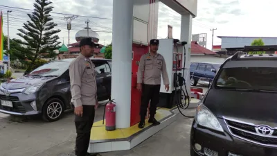 Satreskrim Polres Kuansing Lakukan Pengecekan di SPBU Kebun Nenas Desa Jake