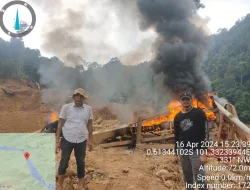 Tim Gabungan Polres Kuansing dan Polsek Hulu Kuantan, Lakukan Cek Aktivitas PETI di Desa Lubuk Ambacang