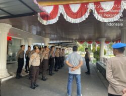 Apel Pagi Kasubsatgas PAM Polda Riau di Kantor KPU Berlangsung Lancar 