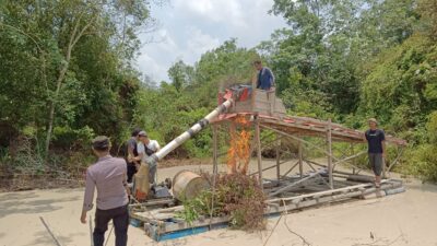 Polsek Cerenti Lakukan Penertiban PETI di Desa Pulau Sipan 