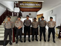 Jaga Kondusivitas Kamtibmas di KPU Riau, 45 Personel Subsatgas PAM Siaga