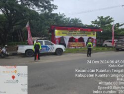 Satlantas Polres Kuansing Pantau Kamseltibcarlantas di Wilayah Perbatasan