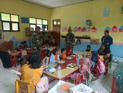 Di Dampingi Babinsa Ribuan Anak Sekolah Di Pebayuran Gemar Makanan Bergizi