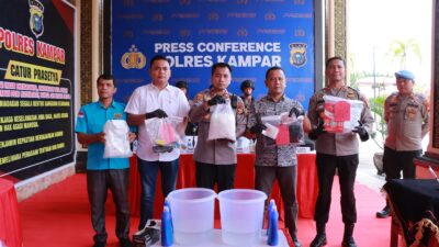 Ajak Masyarakat Berantas Narkoba, Polres Kampar Musnahkan 3,4 Kg Sabu dan 181 Pil Ekstasi