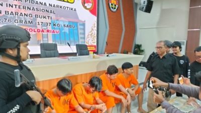 Sita 17,37 Kg Sabu, Polda Riau Tangkap 4 Kurir Narkotika Jaringan Internasional
