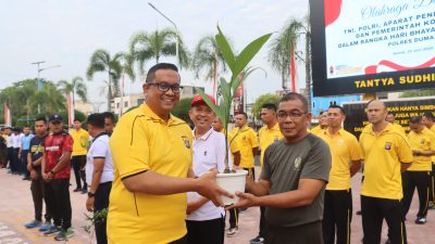 Rangkaian Hari Bhayangkara ke-79, Polres Dumai Gelar Olahraga Bersama