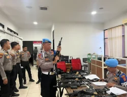 Propam Polres Kukar Gelar Gaktibplin Pemeriksaan Senpi Personel Sat Samapta