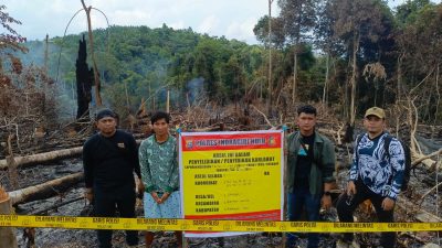 Bakar Lahan Hampir 1 Hektar, Petani di Batang Gansal Diciduk Polres Inhu