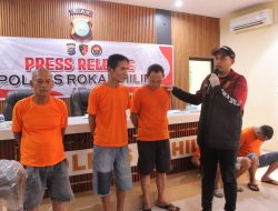 Amankan 5 Tersangka, Polres Rohil Komitmen Tindak Perambah Hutan dan Pelaku Karhutla