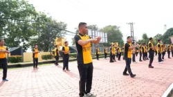 Polres Kukar Gelar Senam Bersama, Jaga Kebugaran dan Kekompakan Personel