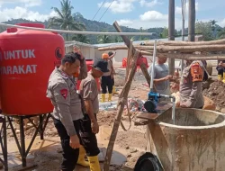 Polres Padang Pariaman Gencarkan Pembangunan Sumur Cincin di Hunian Sementara Warga Anduriang