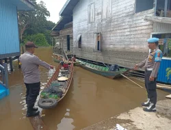Genangan Air di Sejumlah Desa, Polsek Kenohan Lakukan Pemantauan Intensif