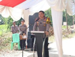 Wakapolda Riau Tinjau Pembangunan Jembatan Presisi Polri dan Rumah Layak Huni di Pelalawan