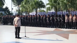 Polda Kaltim Siagakan Brimob, Apel Gabungan Pengamanan Aksi Unjuk Rasa di Kantor Gubernur Berjalan Tertib