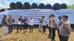 Kawal Proses Hukum, Polres Kukar Pastikan Sita Eksekusi di Proyek Jembatan Sebulu Berjalan Kondusif