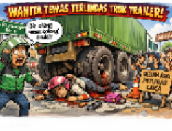 Lakalantas Maut di Jalan Raya Narogong, Seorang Wanita Tewas Terlindas Truk