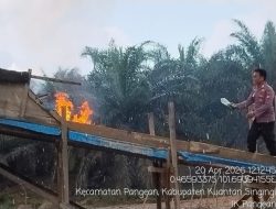 Polsek Pangean Tertibkan PETI di Tanah Bekali, 1 Rakit Dimusnahkan