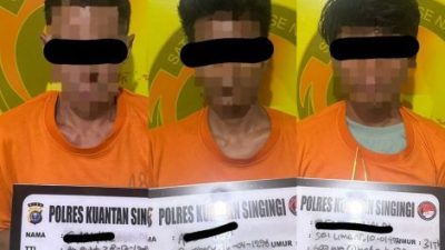 Polsek Kuantan Mudik Ungkap Kasus Sabu di Air Buluh, 3 Orang Diamankan, 2 DPO